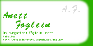 anett foglein business card