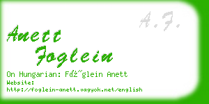 anett foglein business card